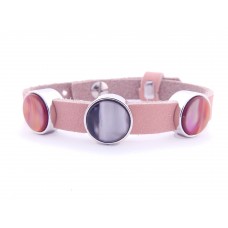 Cuoio Armband mit Cabochons, rosa